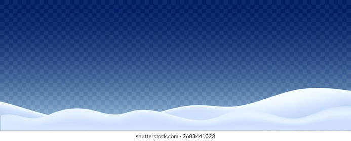Abstract smooth 3D snow rolling waves or hills. This minimalist pastel colored winter landscape vector illustration