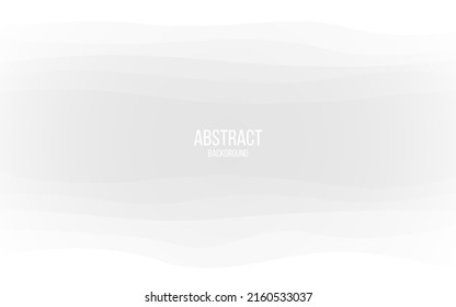 Abstract smooth background. White wave texture with light gradient. Soft poster template. Neutral beautiful backdrop. Clean geometric design. Vector illustration.