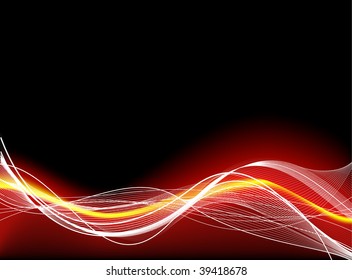 Abstract smooth black background with red fibres