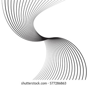 abstract smooth black wave curve motion lines graphic