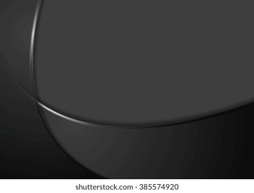 Abstract smooth black wavy background. Vector corporate graphic design