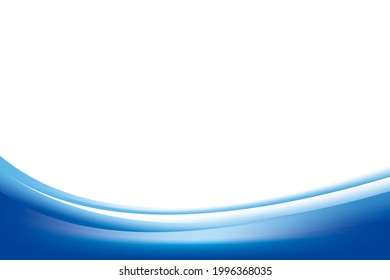 Abstract Smooth Blue Curvy Background Design Template Vector, Blue Background Element with Copy Space for Text