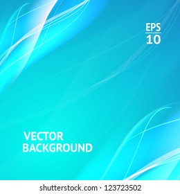 Abstract smooth blue lines. Vector background.