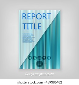 Abstract smooth blue report cover template design. Business brochure document layout for company presentations.