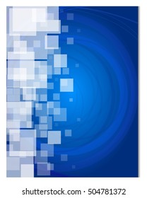Abstract smooth blue report cover template design. Business brochure document layout for company presentations.