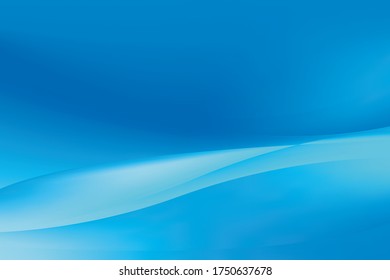 Abstract Smooth Blue Wave Background Design, Dynamic Blue Background Template Vector