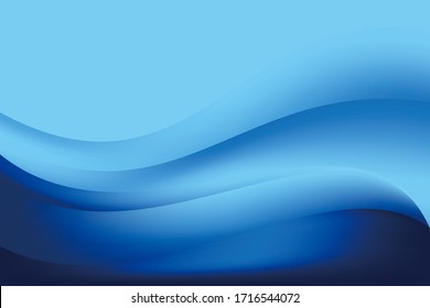 Abstract Smooth Blue Wave Gradient Background Design Template Vector