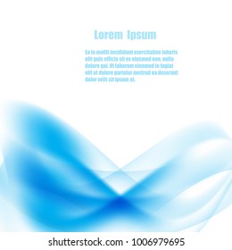 Abstract smooth blue wave vector. Illustration of a blue curve motion