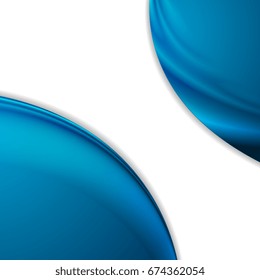 Resumen de ondas azules lisas sobre fondo blanco. Diseño de vectores