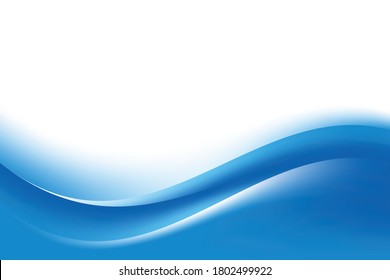Resumen del vector de plantilla de diseño de fondo de onda azul suave, fondo de degradado de malla blanca azul borrosa con espacio de copia para texto