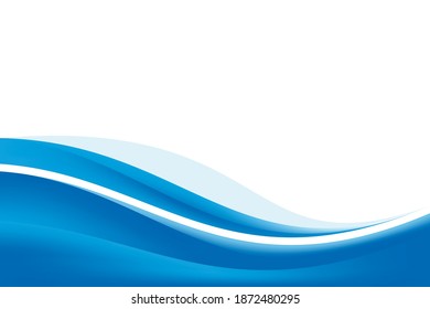 Abstract Smooth Blue Wavy Background Design Template Vector, Professional Flowing Blue Mesh Gradient Element with Copy Space for Text