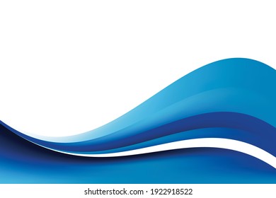Abstract Smooth Blue Wavy Background Design Template Vector, Professional Flowing Blue Mesh Gradient Element 