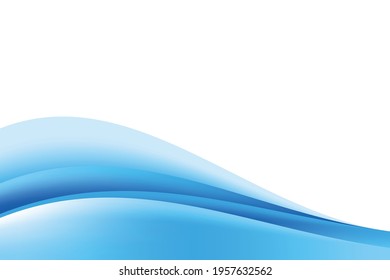 Abstract Smooth Blue Wavy Background Design Template Vector, Professional Fresh Blue Mesh Gradient Element with Copy Space for Text