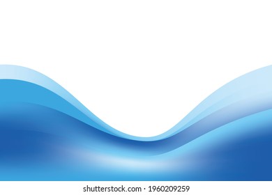 Resumen del vector de plantilla de diseño de fondo de onda azul suave, elemento degradado de malla azul fresco profesional con espacio de copia para texto