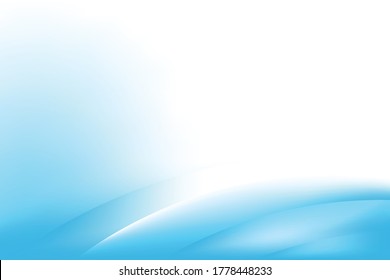 Abstract Smooth Blue and White Background Design Template Vector, Blurry Blue and White Background with Copy Space for Text