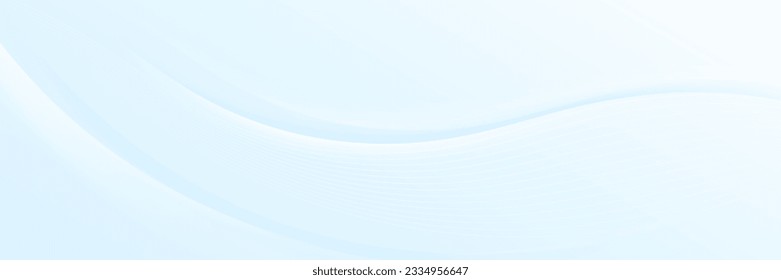 Abstract smooth blue and white gradient wave banner background design. Modern simple graphic. Space for your text. Suit for cover, header, poster, banner, business, presentation, website, flyer