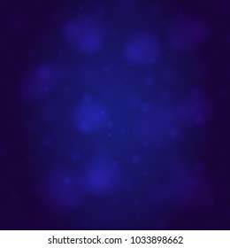 Abstract smooth blur dark blue square vector background with bokeh lights.