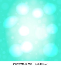 Abstract smooth blur light aqua  blue square vector background with bokeh lights.