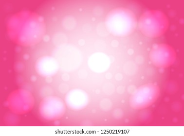 Abstract smooth blur light pink horizontal vector background with bokeh lights.