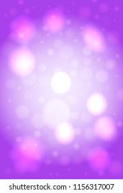 Abstract smooth blur light purple vertical vector background with bokeh lights.