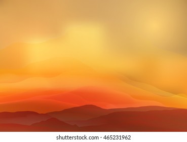 Abstract Smooth Blurred Mountain Landscape - Vector Illustration