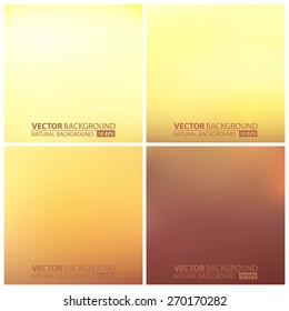 Abstract smooth, blurred vector backgrounds set. set of beige vector backgrounds