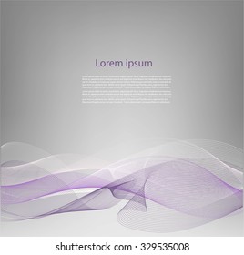 Abstract smooth bright lines on gray background