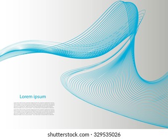 Abstract smooth bright lines on gray background