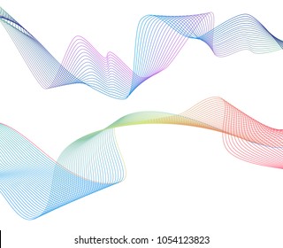 Abstract smooth color wave vector. Curve flow blue motion illustration. Smoke design. Vector lines.