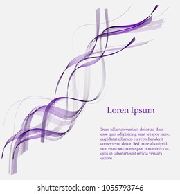 Abstract smooth color wave vector. Illustration of a colored flow curve motion