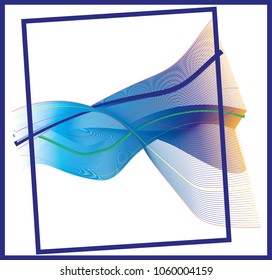 Abstract smooth color wave vector. Curve flow blue motion illustration. Smoke design. Vector lines.