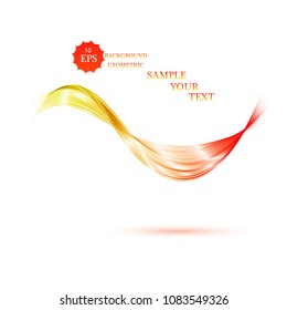 Abstract smooth color wave vector. Curve flow red motion illustration.