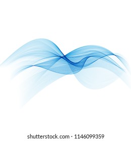 Abstractas Vector de onda de color liso. Ilustración de movimiento azul de flujo de curva. Diseño de Smoke. Líneas de Vector.