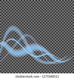 
Abstract smooth color wave vector. Ilustration of the blue smoke movement