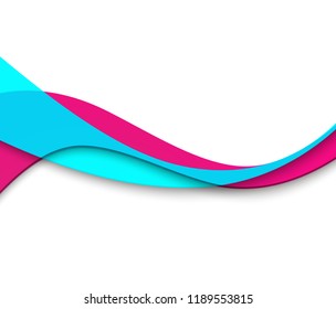 Abstract smooth color wave vector. Curve flow motion illustration. Blue and magenta