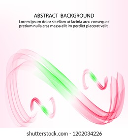 
Abstract smooth color wave vector. Illustration of pink curve motion, vector lines