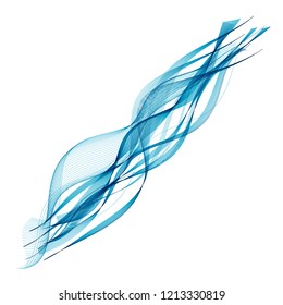 Abstract smooth color wave vector. Curve flow blue motion illustration