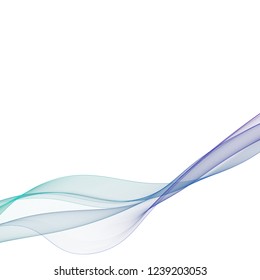 Abstract smooth color wave vector. Curve flow blue motion illustration. Smoke design. Vector lines.