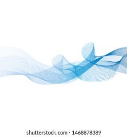 Abstract smooth color wave vector. Curve flow blue motion illustration