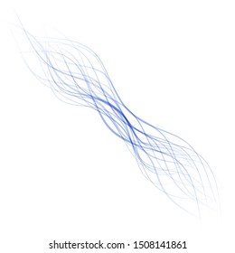 Abstract smooth color wave vector. Curve flow blue motion illustration
