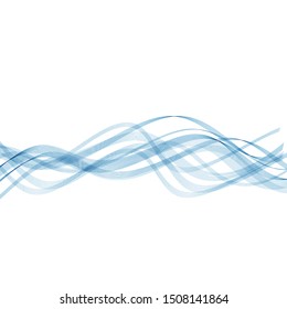 Abstract smooth color wave vector. Curve flow blue motion illustration
