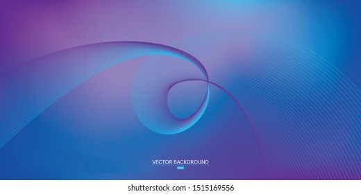 Abstract smooth color wave vector. Curve flow blue,purpe motion illustration. creative design. Vector lines