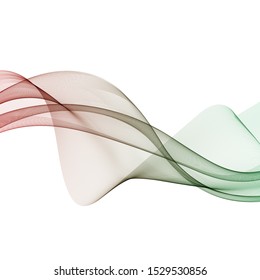 
Abstract smooth color wave vector. Red-green motion flow curve illustration
