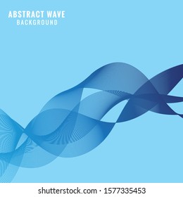 Abstract smooth color wave vector. Curve flow blue motion illustration. Smoke design. Vector lines.
