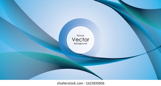 Abstract smooth color wave vector. Curve flow blue motion illustration. Smoke design. Vector lines.