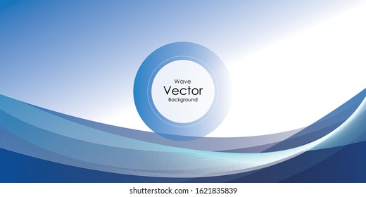 Abstract smooth color wave vector. Curve flow blue motion illustration. Smoke design. Vector lines.