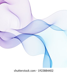 Abstract smooth color wave vector. Curve flow blue motion illustration. Smoke design. Vector lines.