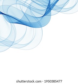 Abstract smooth color wave vector. Curve flow blue motion illustration. Smoke design. Vector lines.
