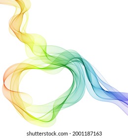 Resumen vector de onda de color liso. Ilustración de movimiento azul de flujo de curva. Diseño de humo. Líneas vectoriales.