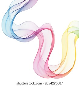 Abstract smooth color wave vector. Curve flow blue motion illustration. Smoke design. Vector lines.